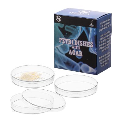 Plastic Petri  Dish, Set of 3 w/agar